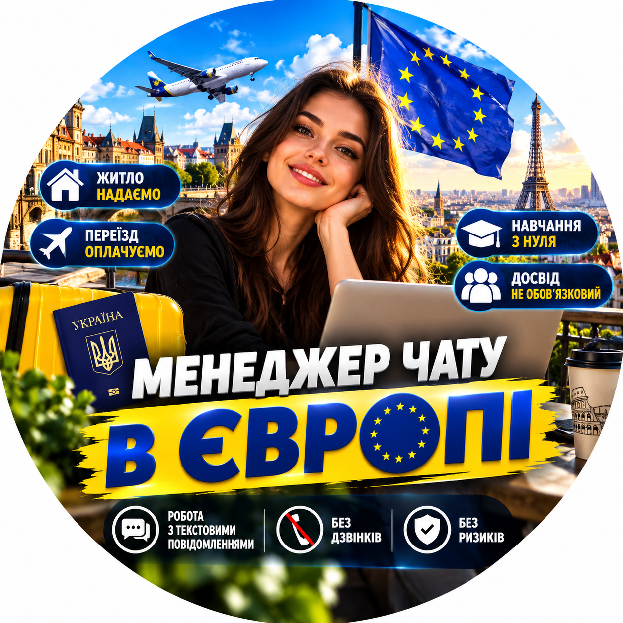 Менеджер чату в Європі — робота з текстовими повідомленнями